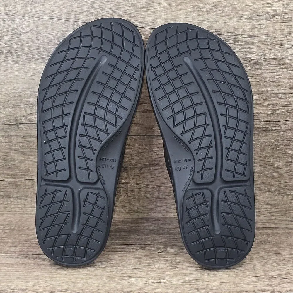 Oofos OOahh Slide Mens Size 12 Black Outdoor Sport Recovery Sandals
